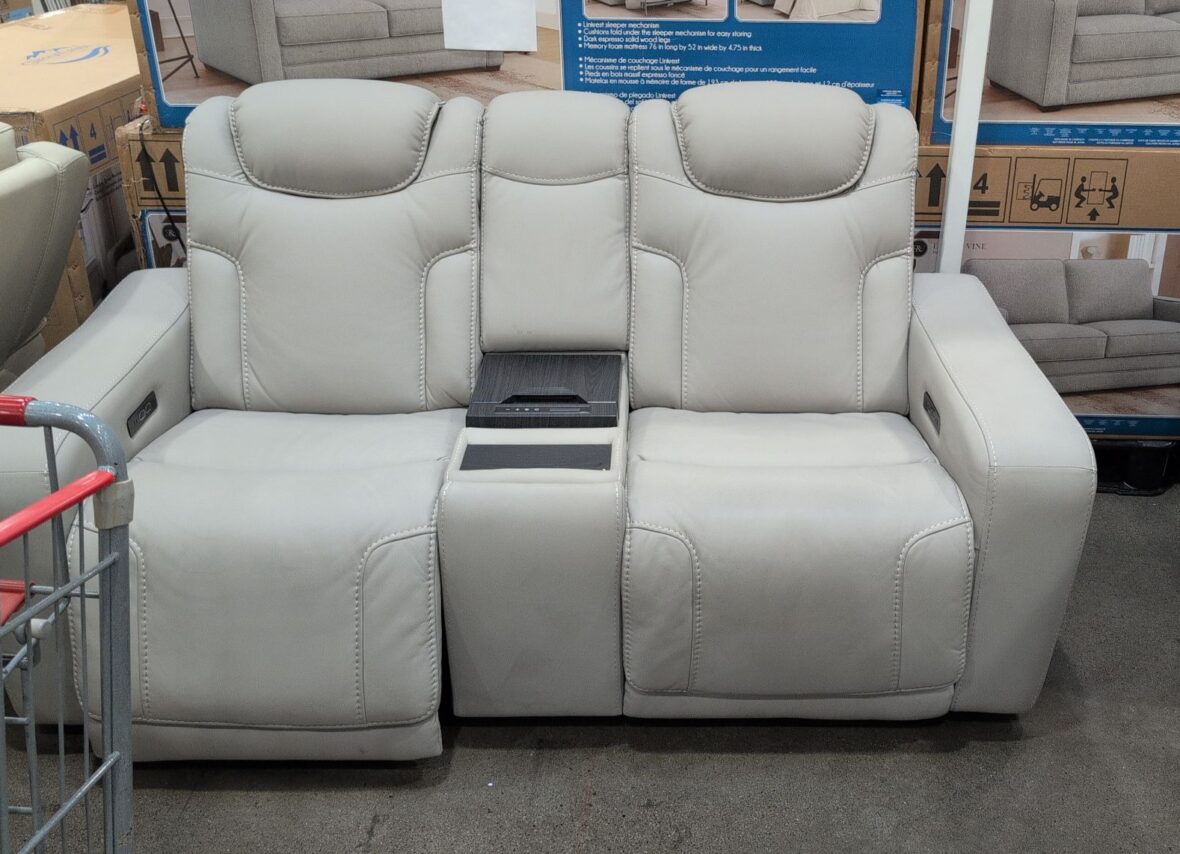 Alton Leather -power Sofa W/cooling Unit • 2 Power Recliners with at Costco