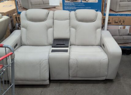 Alton Leather -power Sofa W/cooling Unit • 2 Power Recliners with at Costco