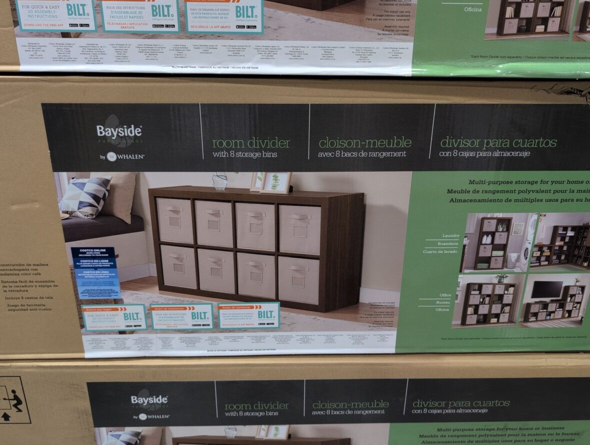 Bayside Furnishings Room Divider Composite Wood with Brown Melamine Finish at Costco