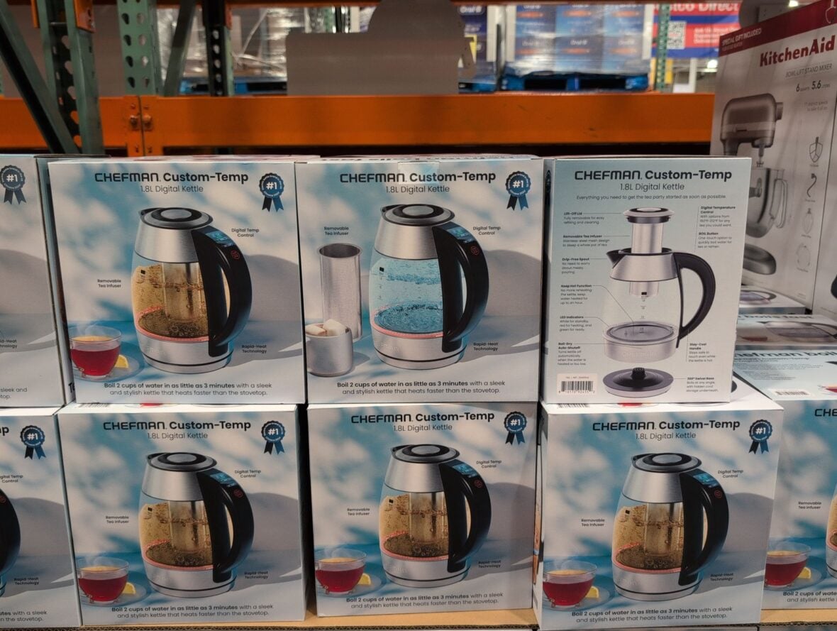 Chefman Kettle 1.8 Ltr W/ Tea Infuser • Rapid Boil- 1500 Watts • Temp Control- Presets at Costco