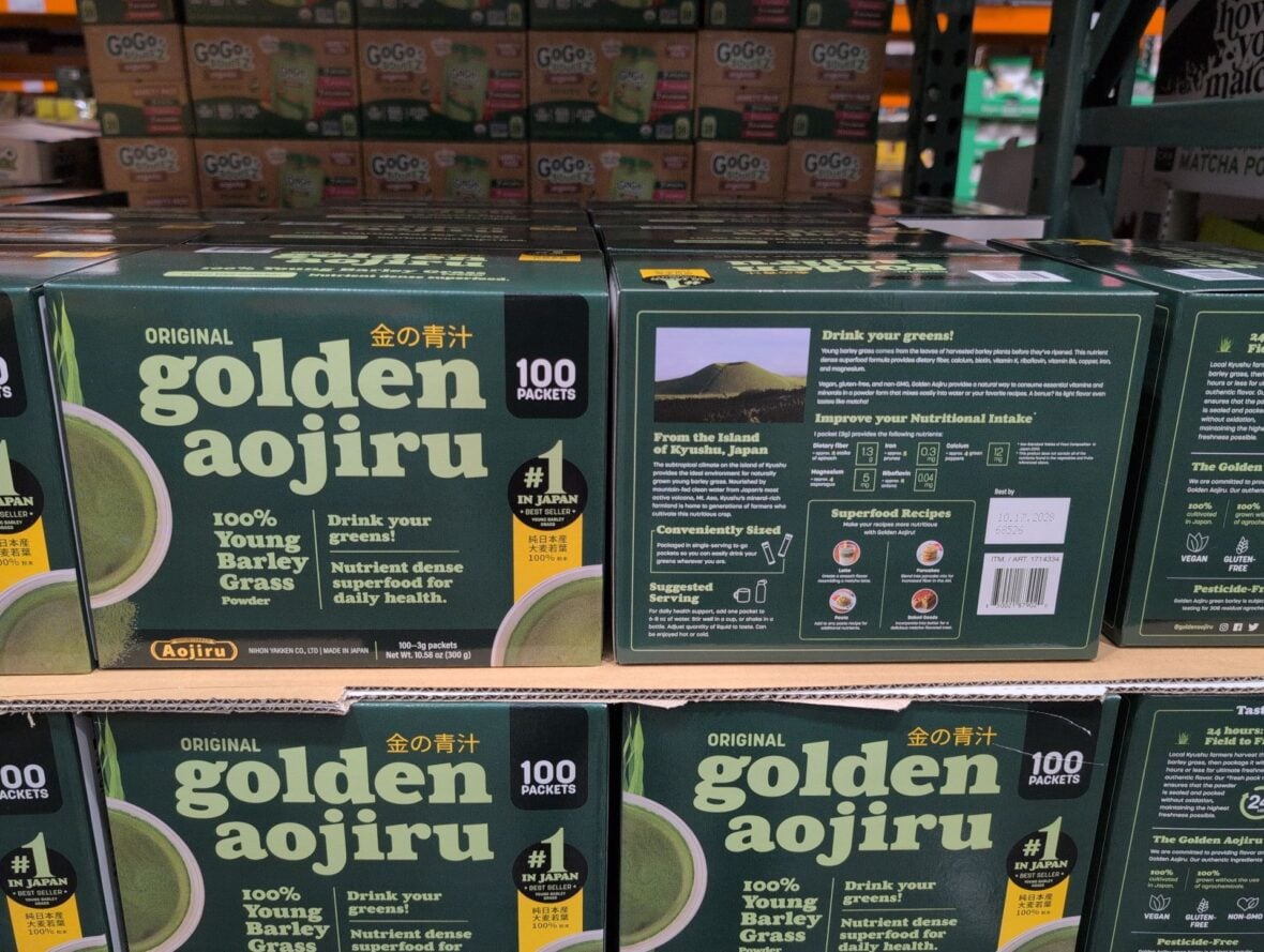 Golden Aojiru Barley Grass Powder at Costco