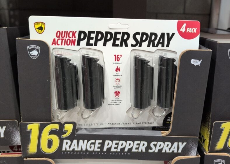 Guard Dog Pepper Spray • Keychain Clip • Sprays Up to • Safety Lock at Costco
