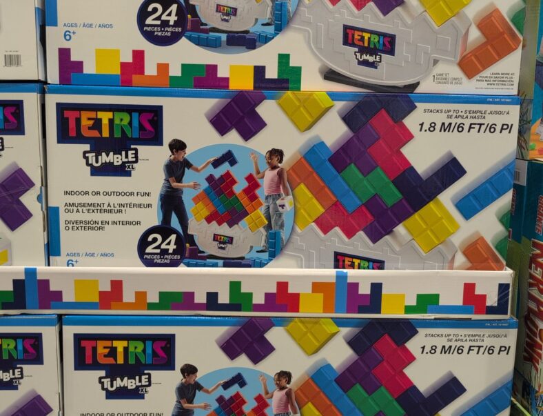 Tetris Tumble Xl • Dynamic Tilting Tower •oversized Blocks & Shapes •xl Die at Costco