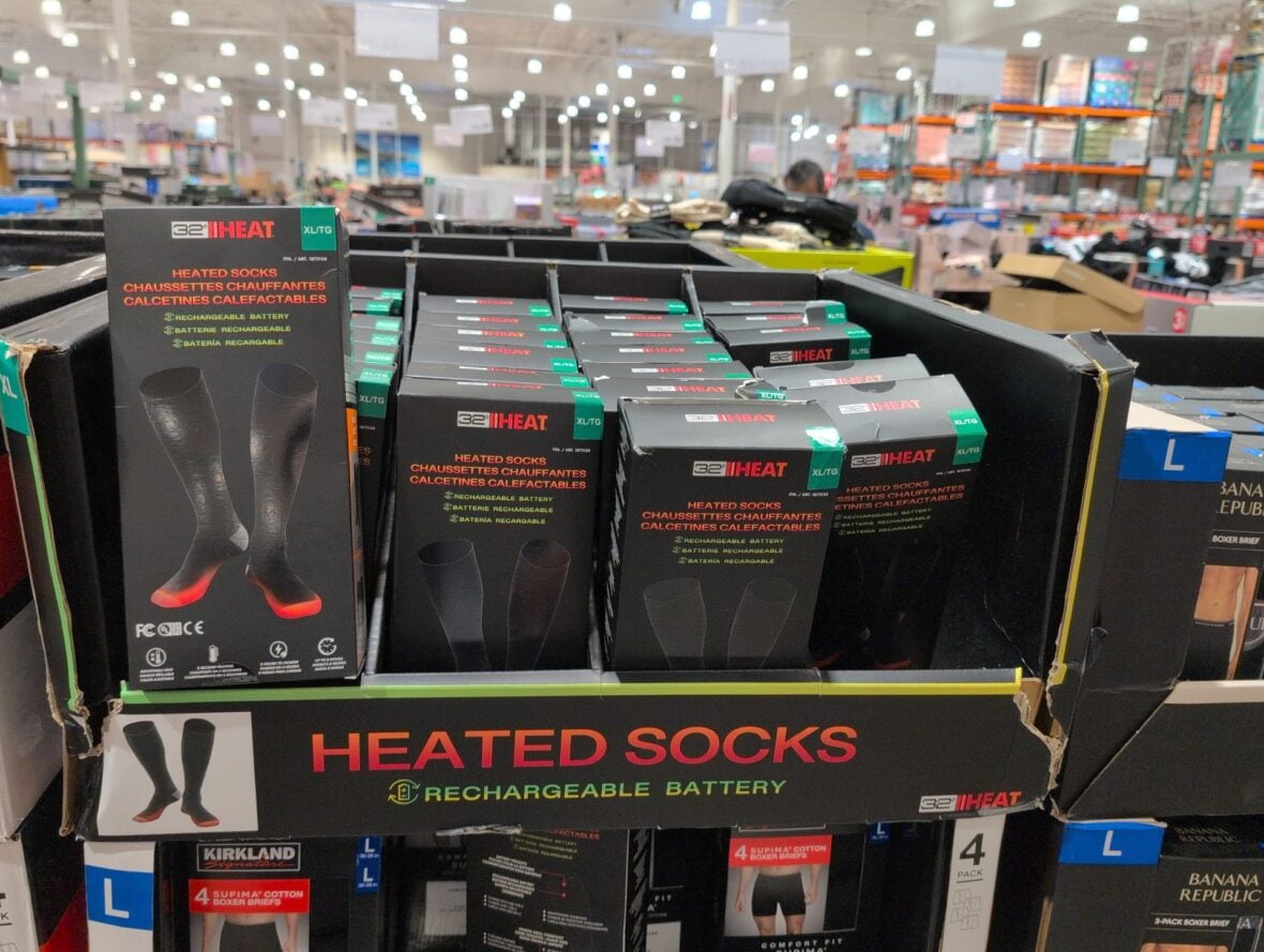32 Degrefs Heated Socks • 4 Heat Settings • Sizes: M, L, Xl at Costco