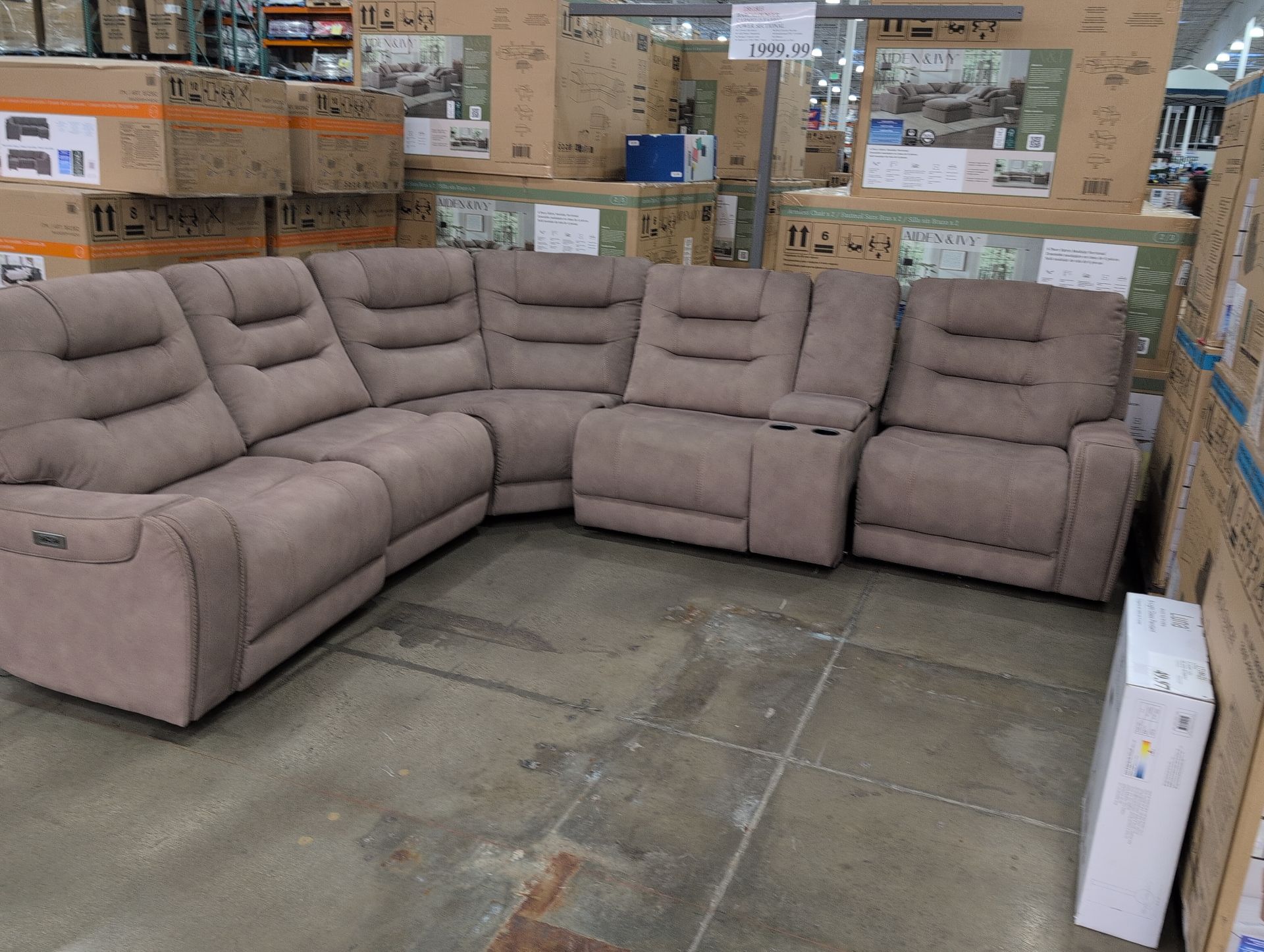 New Product: Barcalounger Carmelo Fabric Power Sectional with 3 Power Recliners