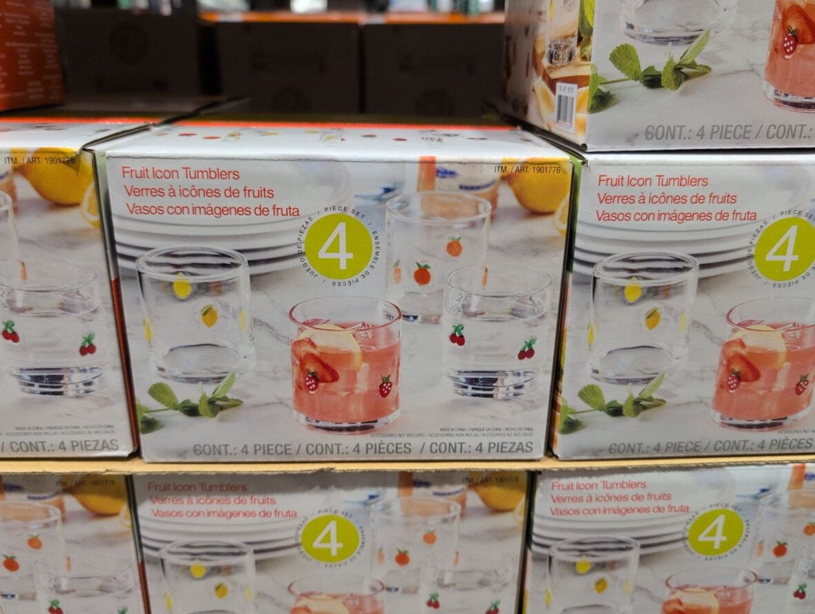 Pandex 140z Fruit Icon Glass Fruit Icon Glasses at Costco