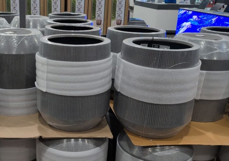 Round Lightweight Concrete Planter