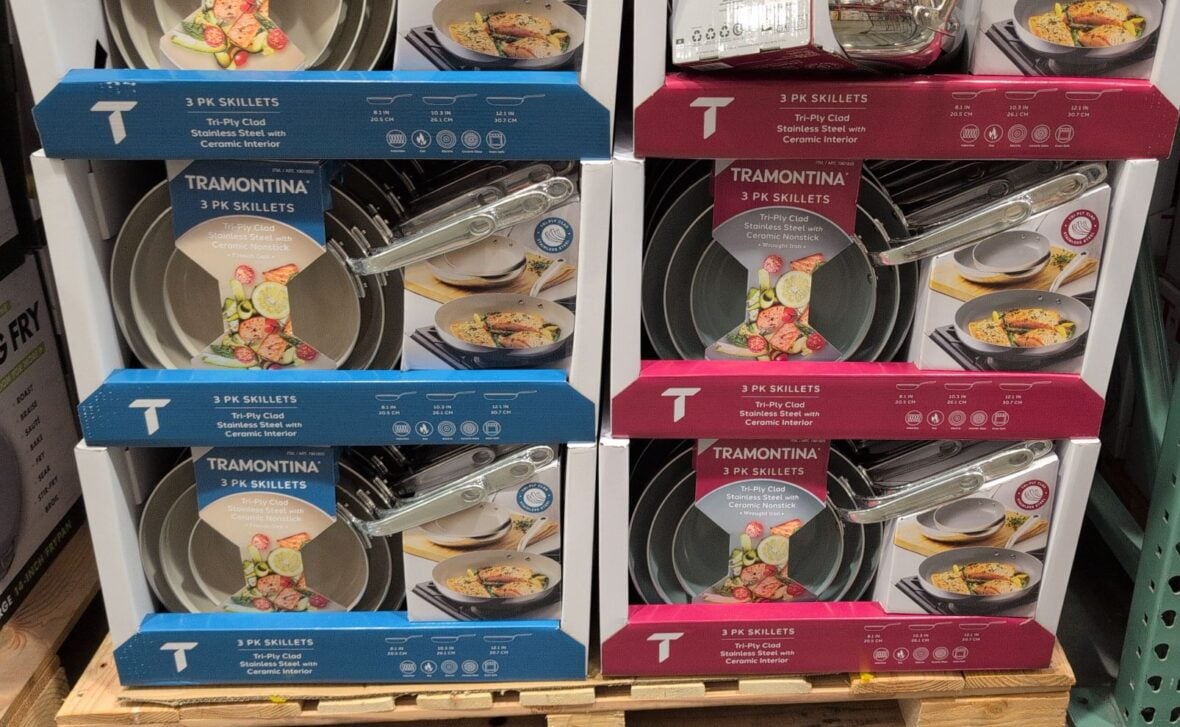 Tramontina Stainless Steel Ceramic Fry Pans • Tri-ply Stainless Steel at Costco