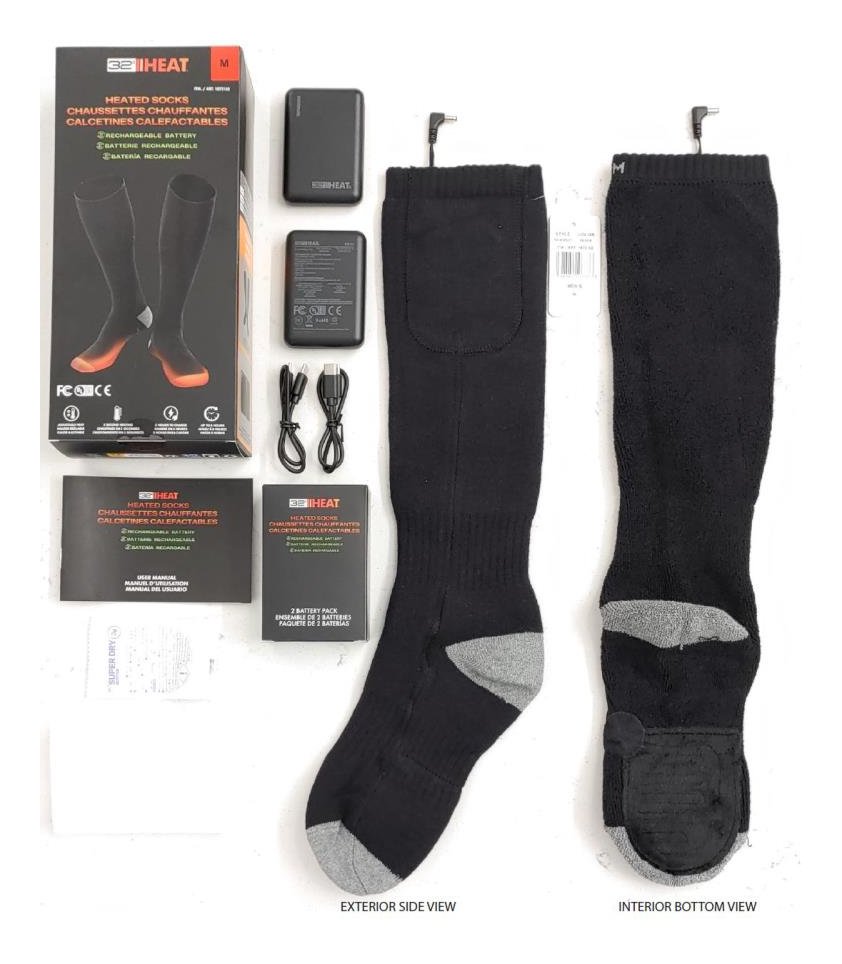 32 Degrees HEAT Heated Socks Product Packaging
