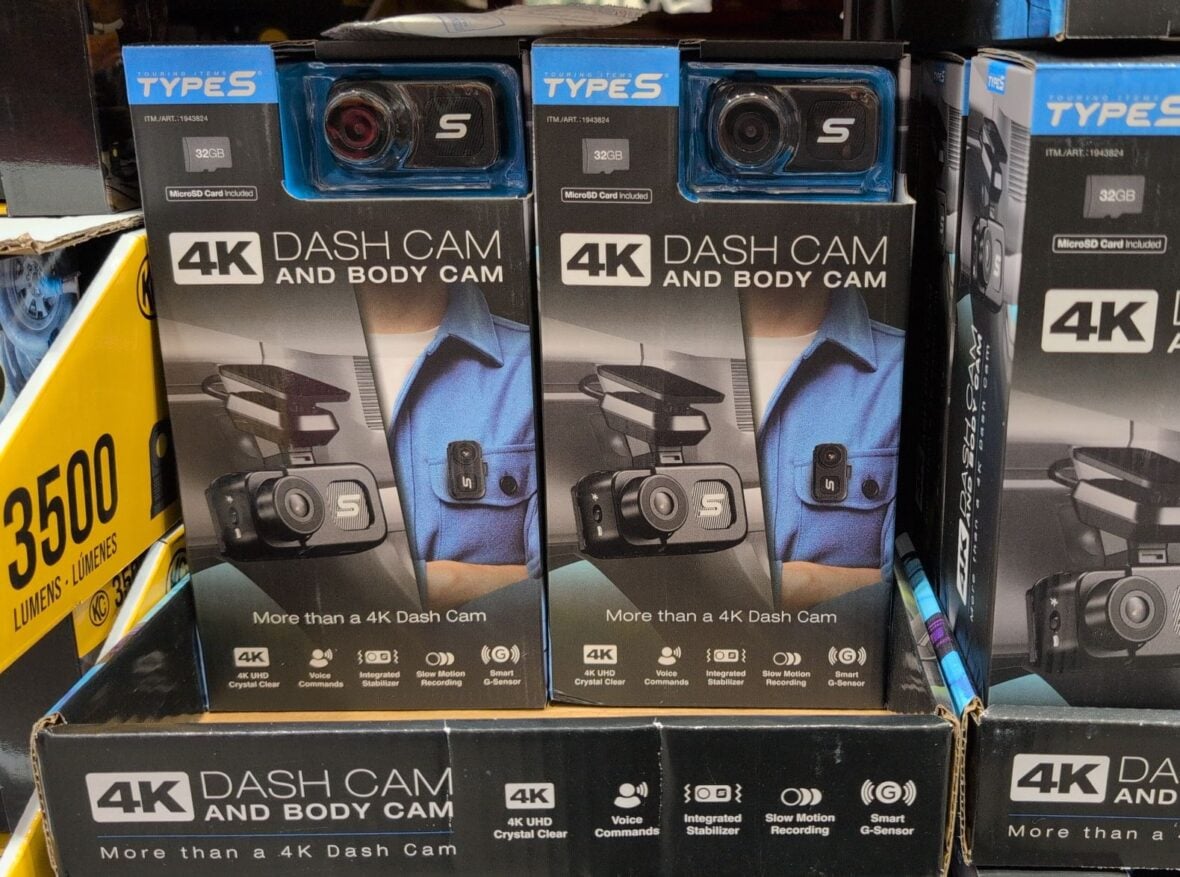 Type S 4K Dash Cam and Body Cam 2-in-1 Dash and Body Cam at Costco