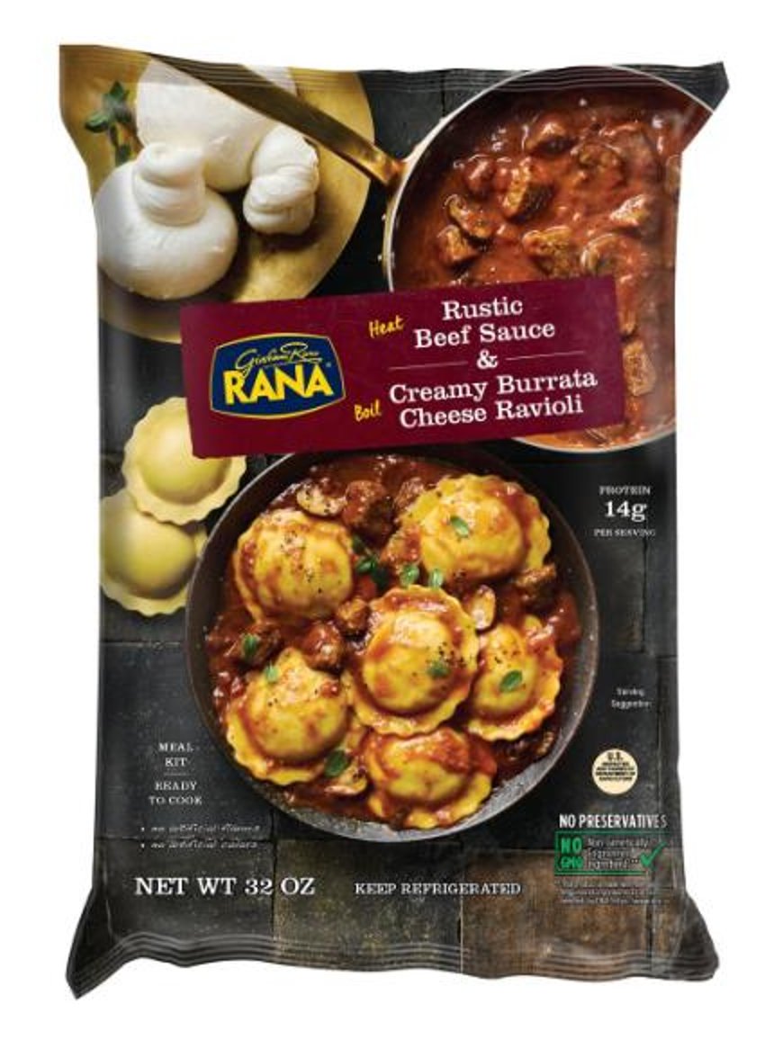 Rana Rustic Beef Sauce & Creamy Burrata Cheese Ravioli NE Region Only Product Packaging