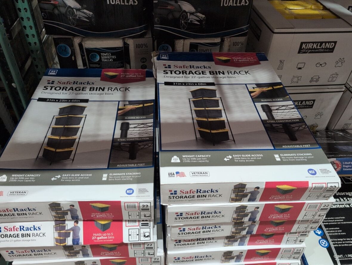 Saferacks Storage Bin Rack Black at Costco