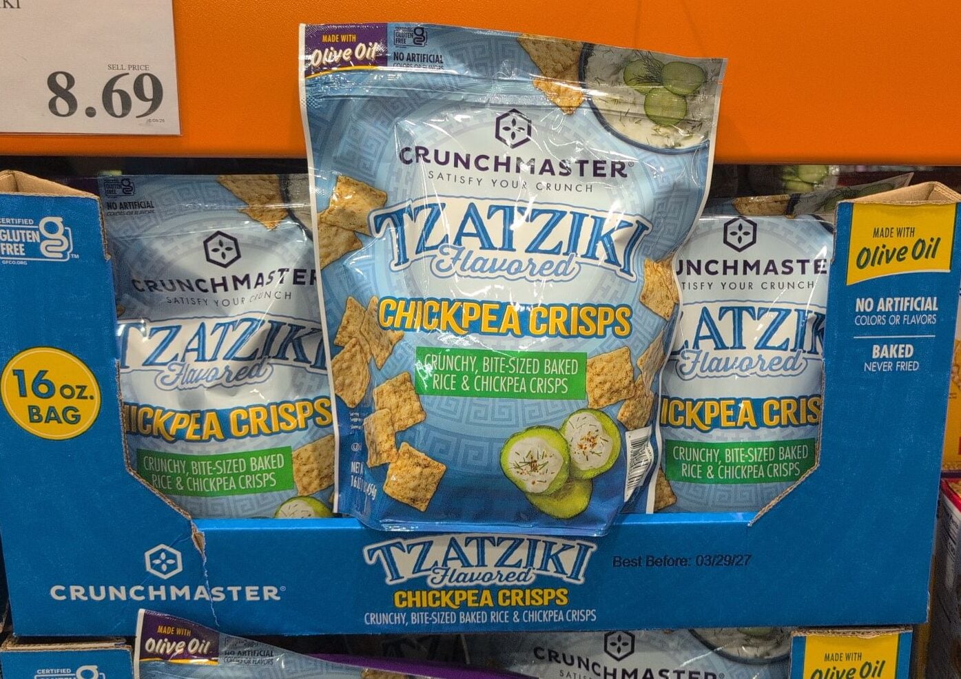  フィッシュ&チップス New Product: Crunchmaster Chickpea Tzatziki Crisps
