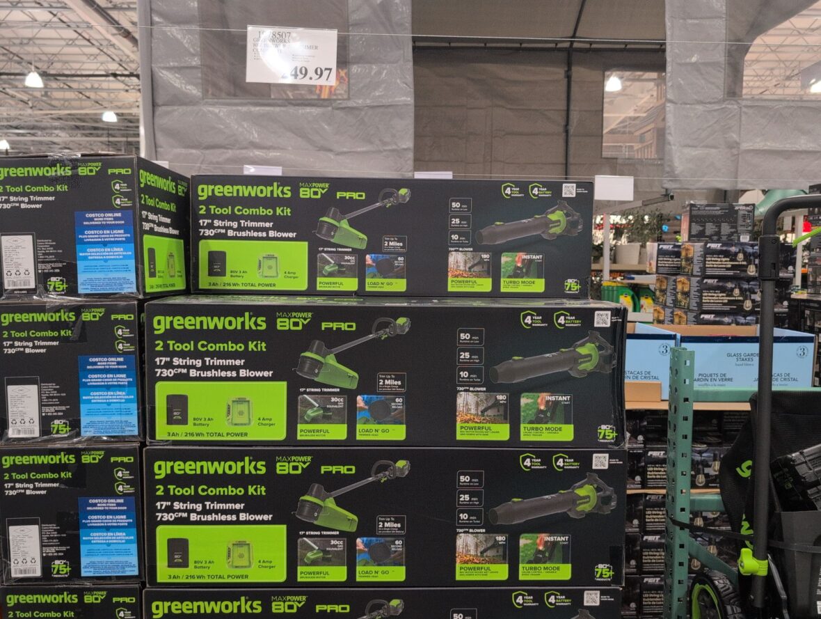 Greenwor K$ 80v Blower& Trimmer Comb0 Kit 30 Cfm Blower at Costco