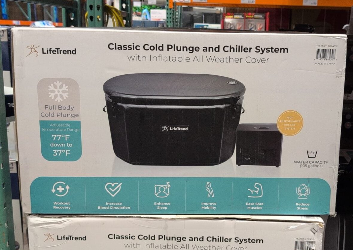 Lifetrend Cold Plunge Tub and Chiller System 55"l X 33.5"w X 27.6"h Drop-stitch Tub with at Costco