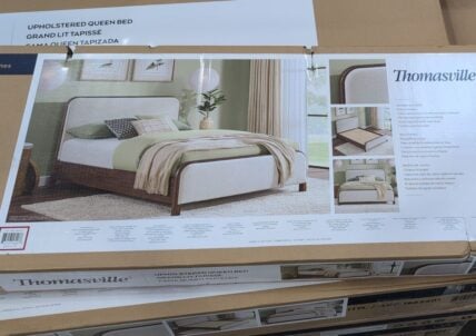 Thomasville Daxton Queen Upholstered Bed Walnut Veneers at Costco