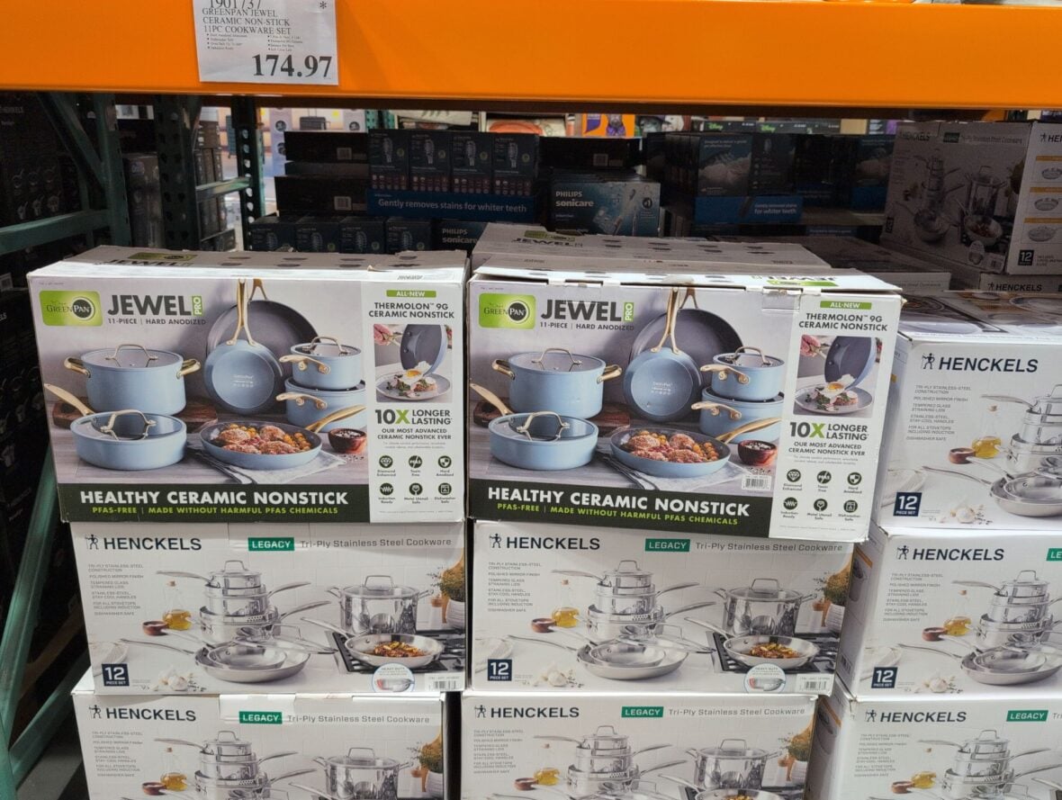Greenpan Jewel Ceramic Non-stick Cookware Set Hard Anodized Aluminum at Costco