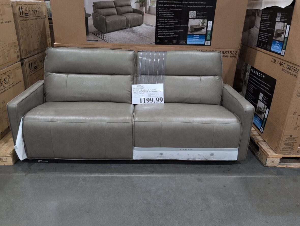 Henredon Keira Leather Power Sofa W/power Headrests at Costco