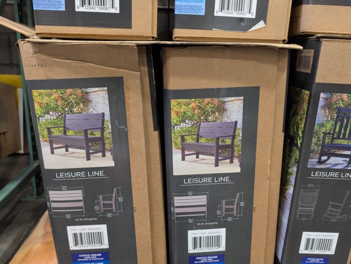 Leisure Line Outdoor Bench Made of Recycled Plastics Tangent Lumber at Costco
