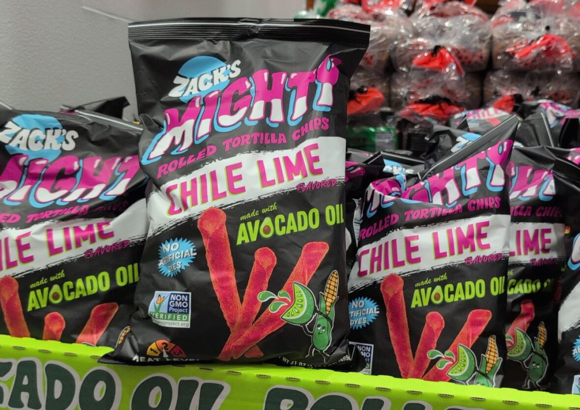 Zack's Mighty Avocado Oil Chile Lime Rolled Tortilla Chips at Costco