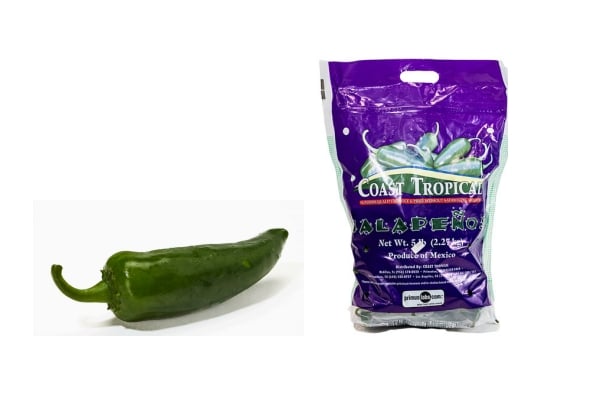 Recall-Costco-CoastTropicalJalapenoPeppers bag and pepper