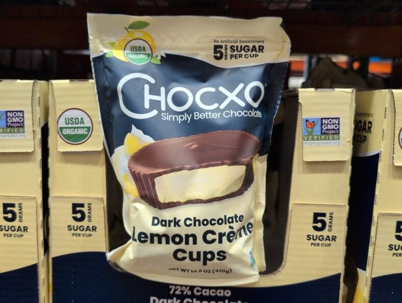 ChocXO Organic Dark Chocolate Lemon Creme Cups at Costco