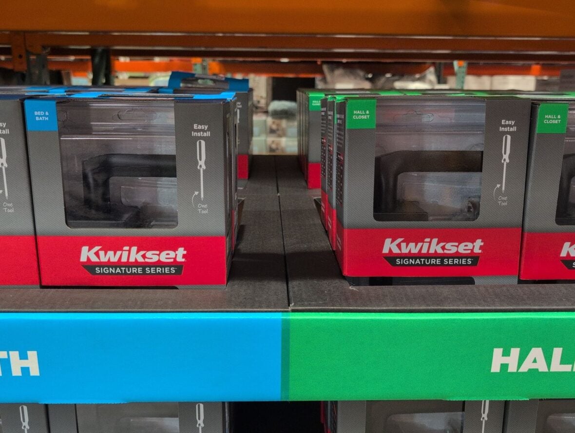 Kwikset Lisbon Lever Matte Black at Costco