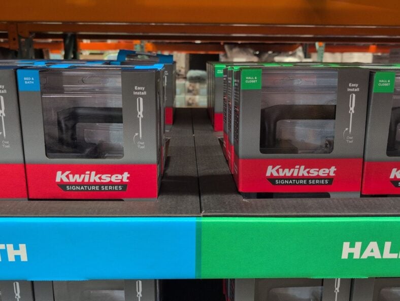 Kwikset Lisbon Lever Matte Black at Costco