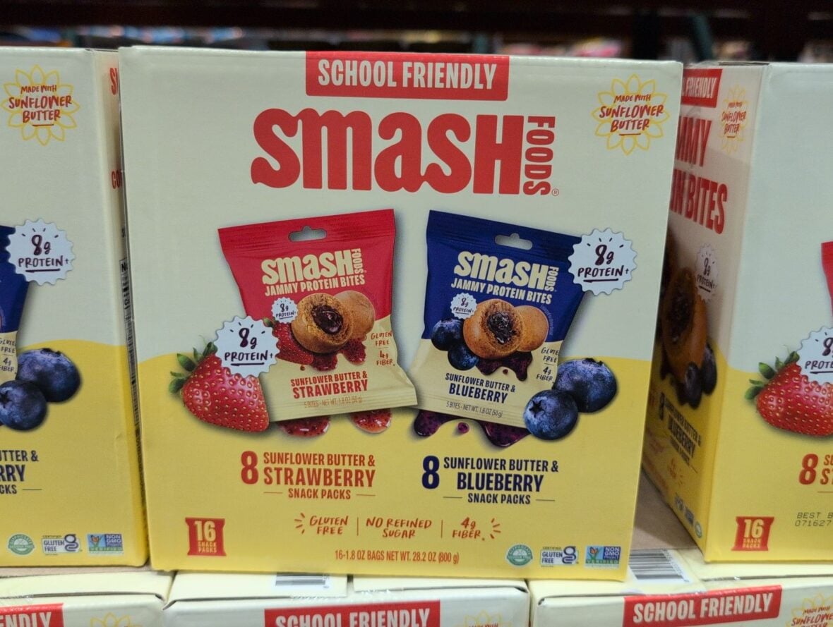 Smash Foods Jammy Protein Bites Sunflower Butter & Strawberry / Blueberry at Costco