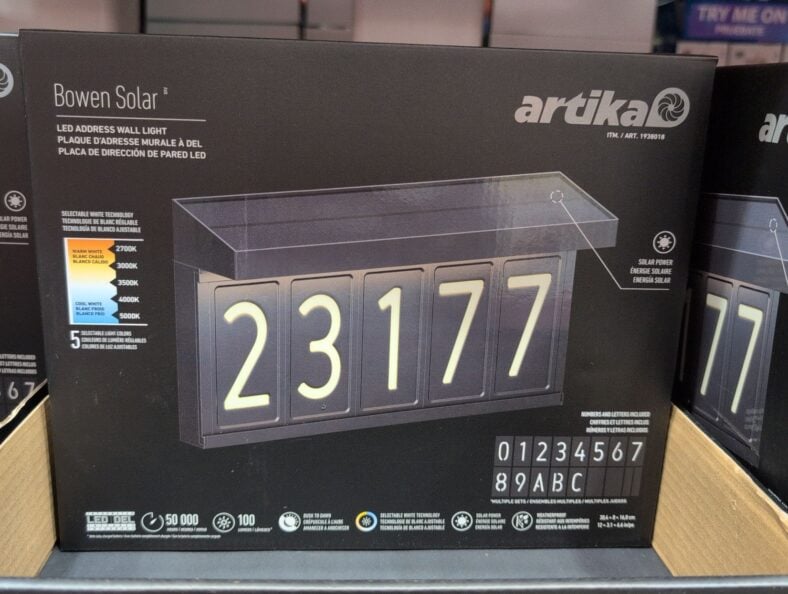 Artika Bowen Solar Address Sign at Costco