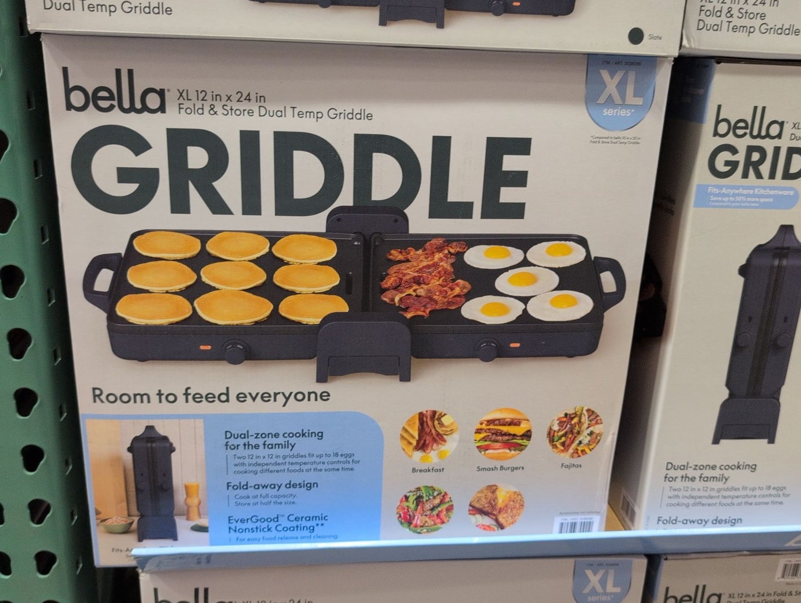 Bella XL Fold & Store Dual Temp Griddle