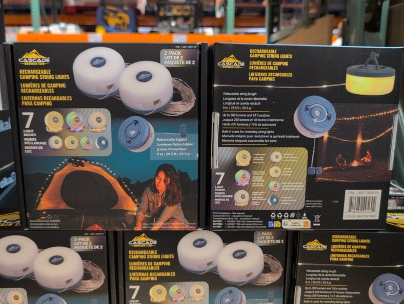 Cascade Mountain Tech 2-Pack Rechargeable Camping String Light at Costco