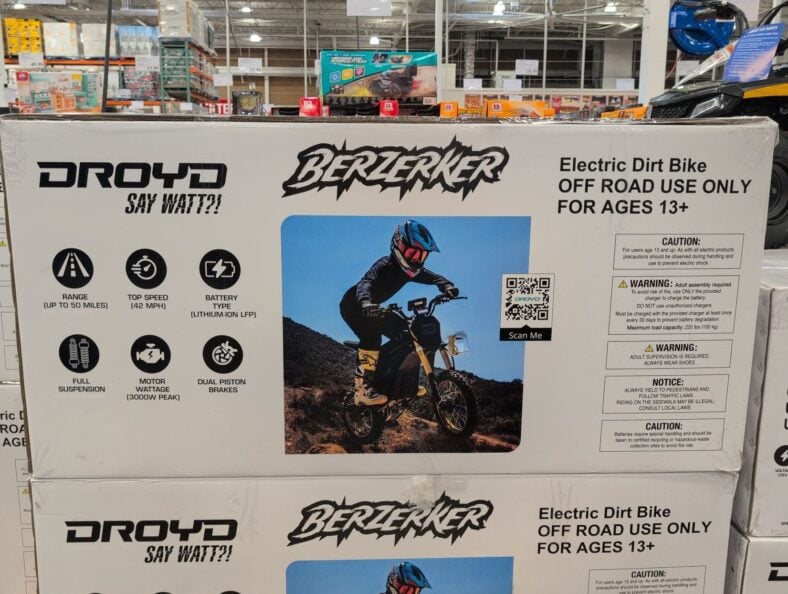 Droyd Berzerker Electric Dirt Bike at Costco