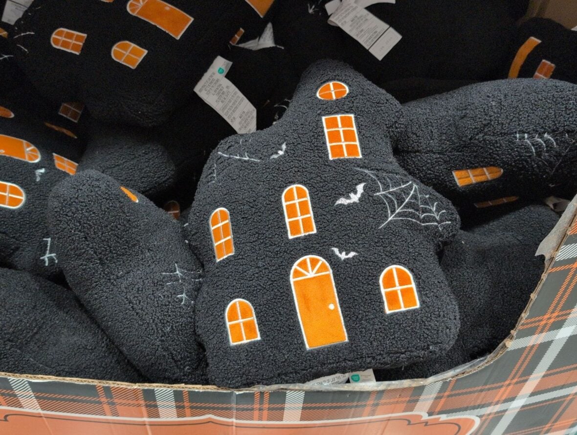 Halloween Decorative Pillows Haunted House or Cat at Costco