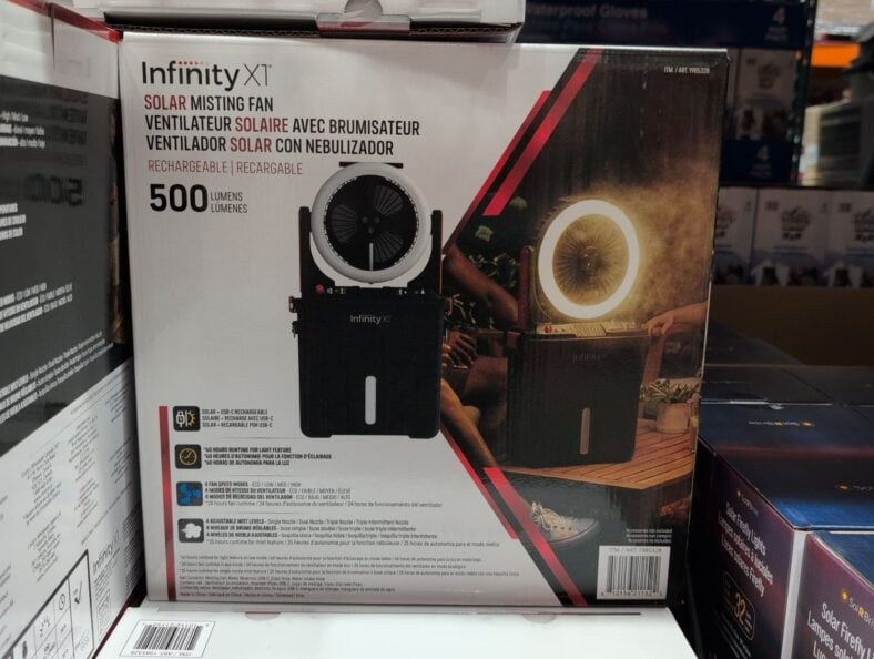 Infinity X1 Solar Misting Fan at Costco