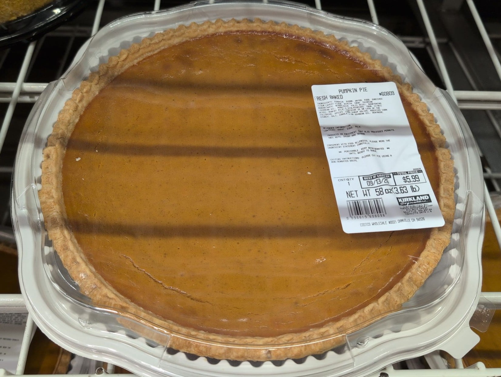 Kirkland Signature Pumpkin Pie