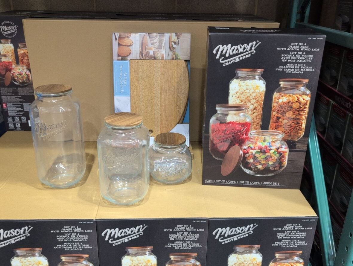 Mason Craft & More Glass Jars With Acacia Wood Lids at Costco