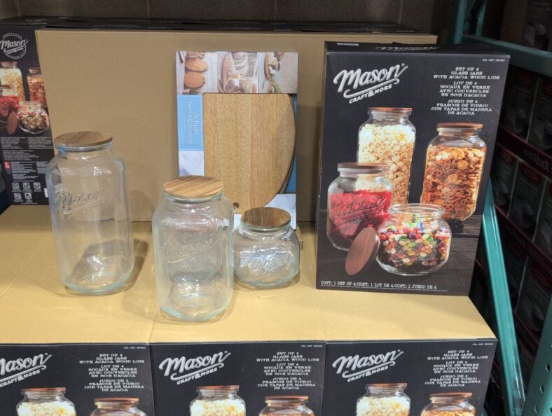 Mason Craft & More Glass Jars With Acacia Wood Lids at Costco