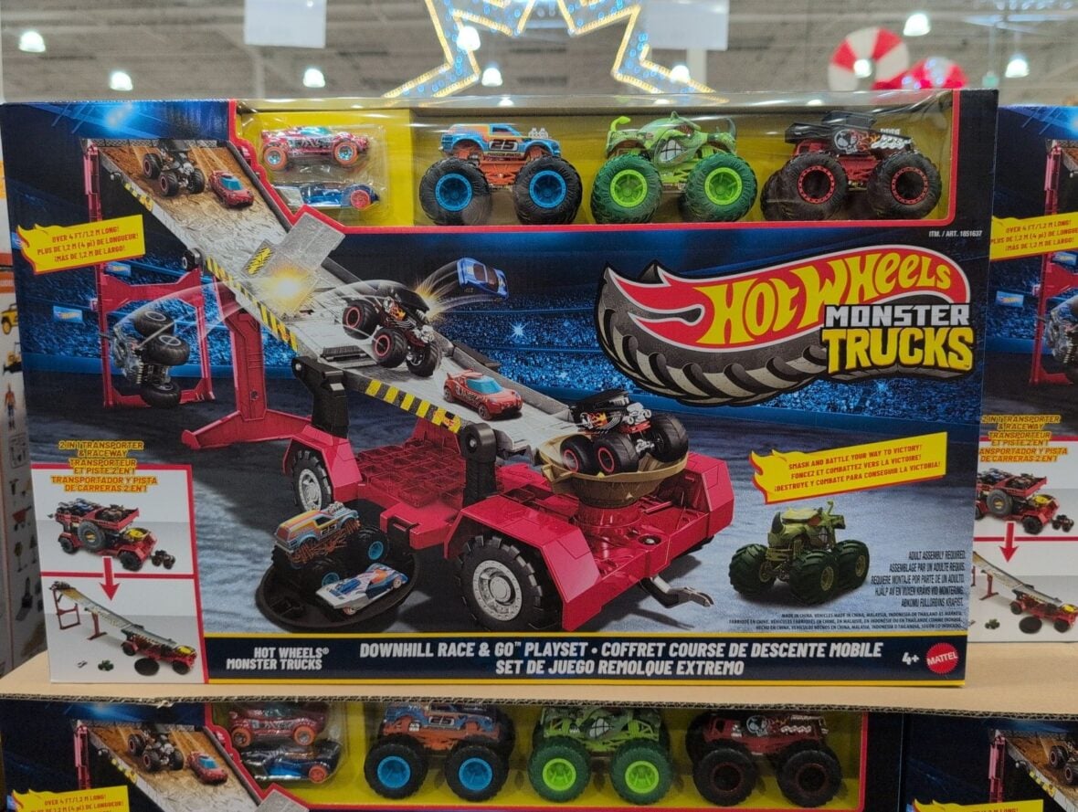 Mattel Hot Wheels Monster Trucks Downhill Race & Go Playset at Costco