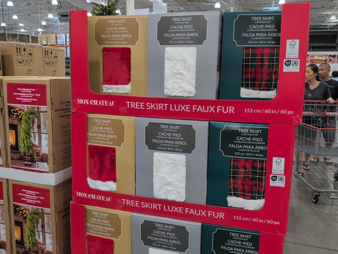 Mon Chateau Tree Skirt Luxe Faux Fur at Costco