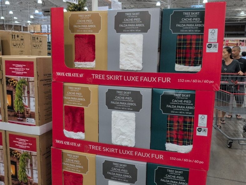 Mon Chateau Tree Skirt Luxe Faux Fur at Costco