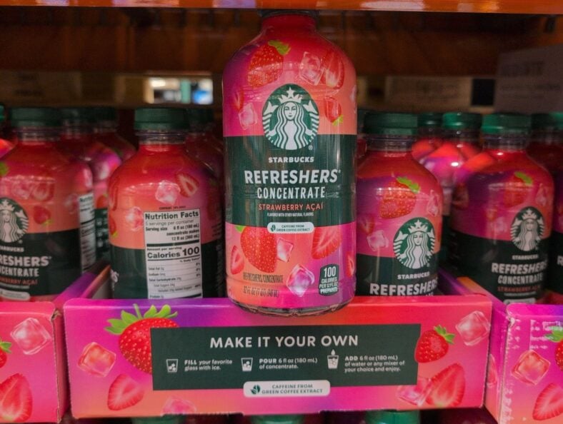 Starbucks Refreshers Concentrate Strawberry Acai at Costco