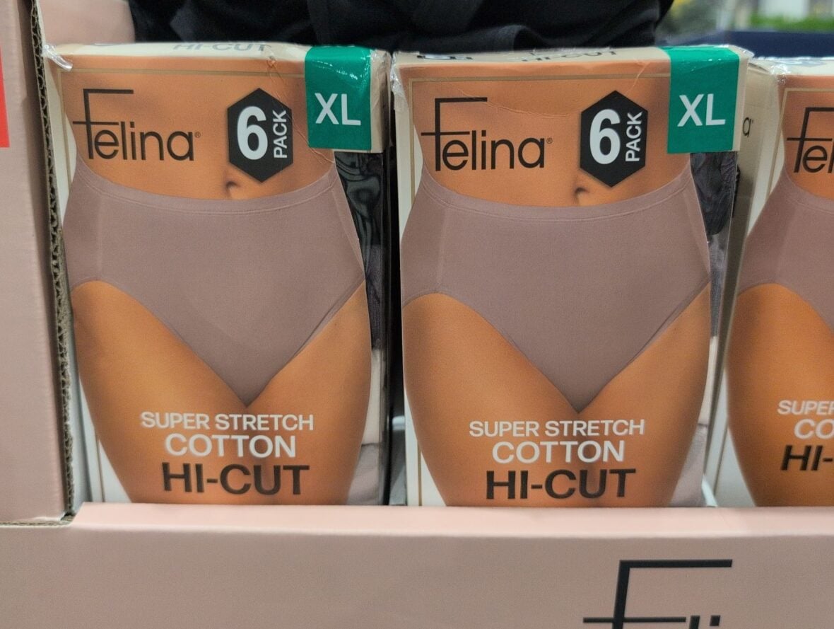 Felina Women's Hi-Cut Super Stretch Cotton Underwear 6-Pack at Costco