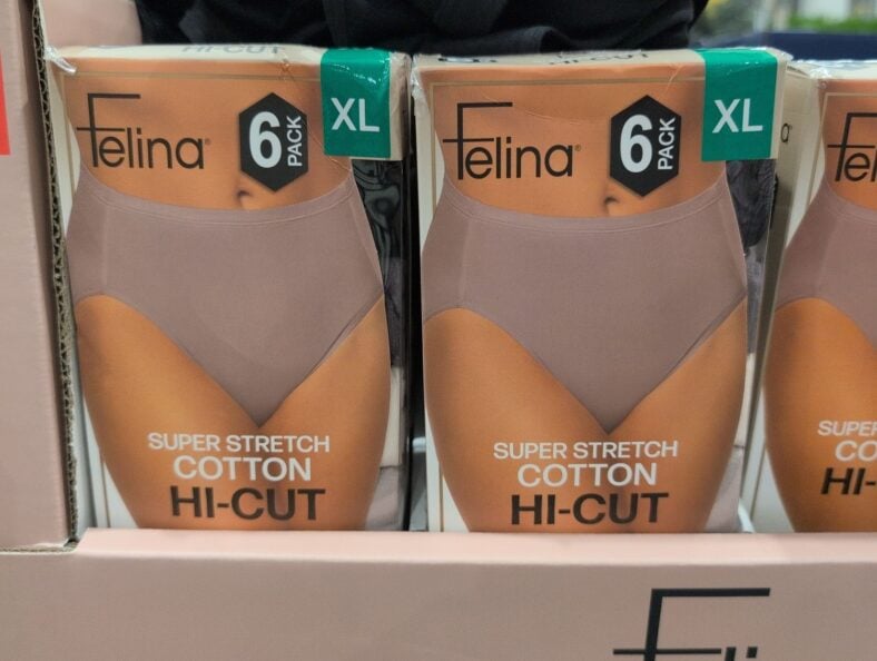 Felina Women's Hi-Cut Super Stretch Cotton Underwear 6-Pack at Costco