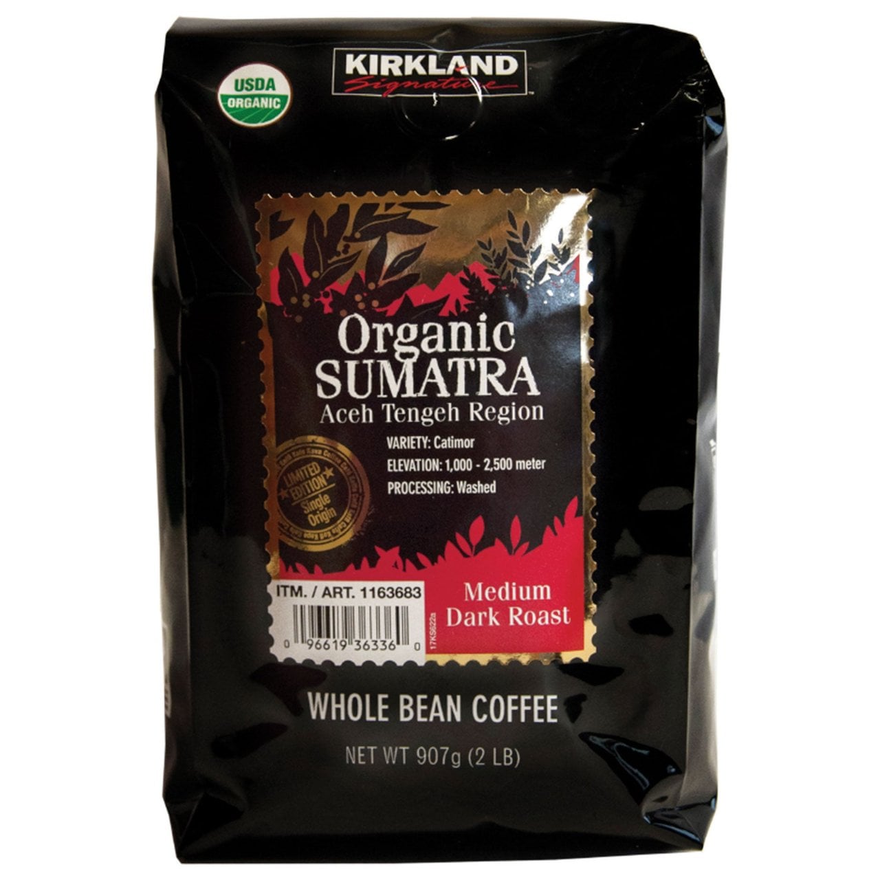Kirkland Signature Organic Sumatra Whole Bean Coffee at Costco
