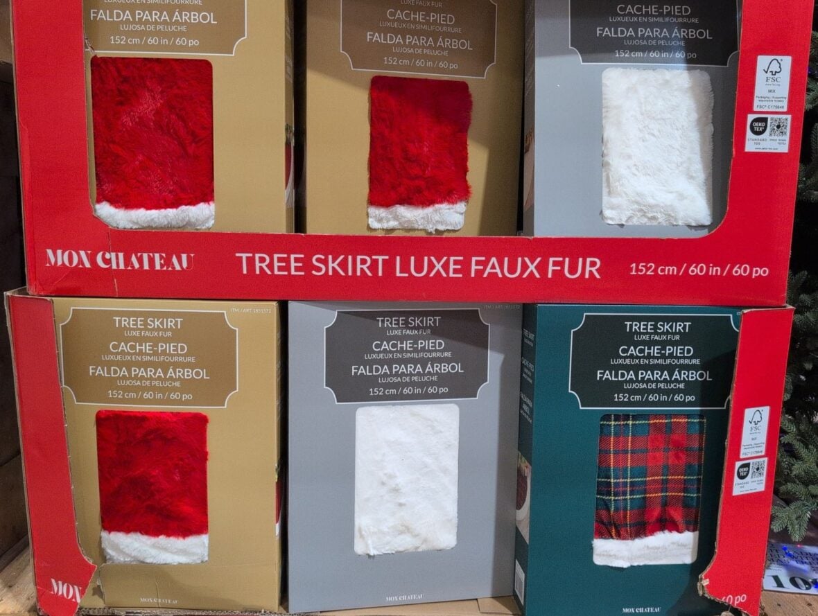 Mon Chateau Tree Skirt Luxe Faux Fur at Costco