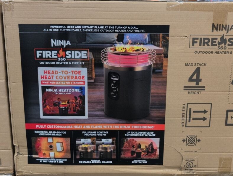 Ninja Fireside 360 Outdoor Heater & Fire Pit Top Cover Bundle at Costco