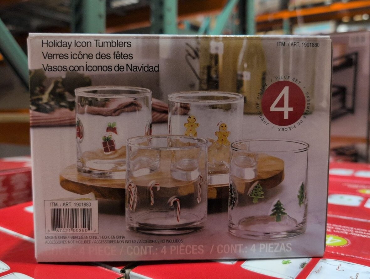 Pandex Holiday Icon Glass Tumblers at Costco