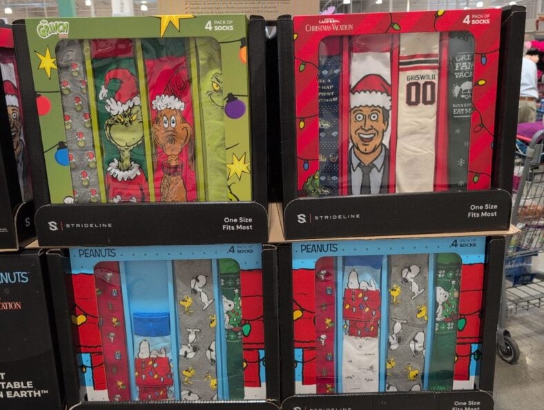 Strideline Peanuts Holiday Novelty Socks at Costco